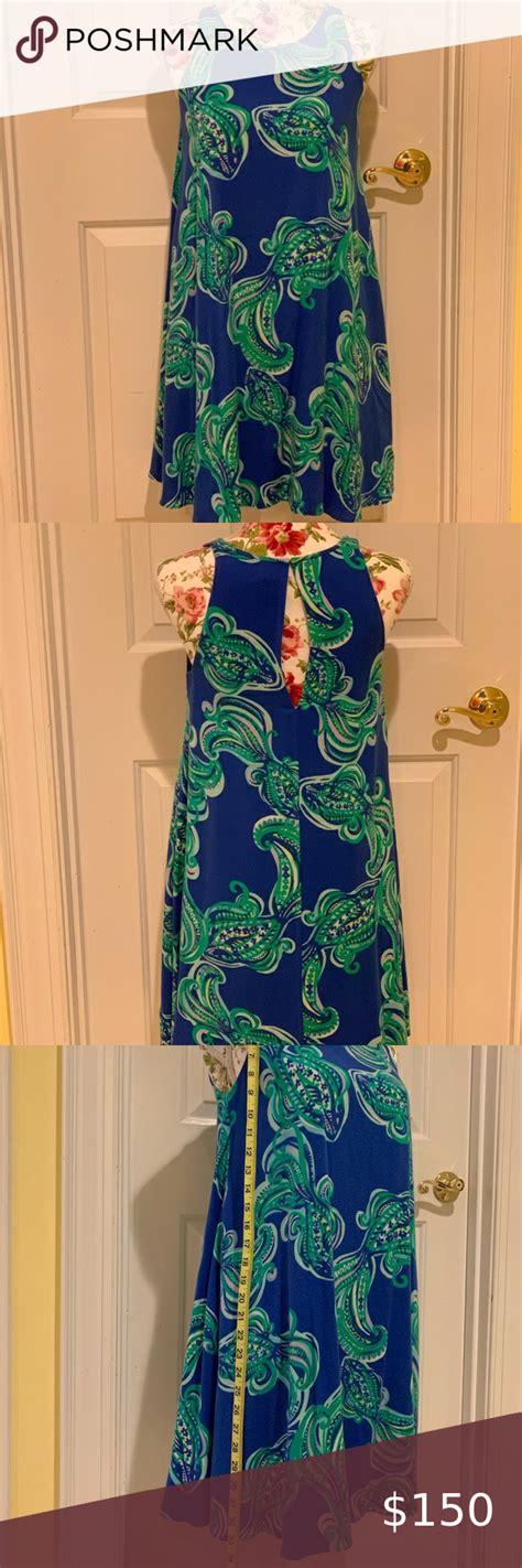 Lilly Pulitzer Bluegreen Pattern A Line Dress Xs A Line Dress