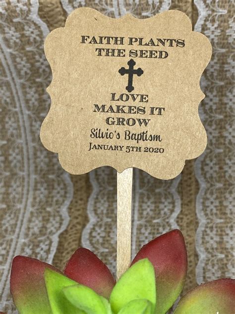 Faith Plants The Seed Love Makes It Grow Succulent Tags With Etsy