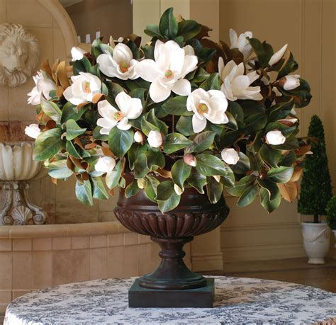 magnolia in palladin urn whicon02 whgr silk flower arrangements flower arrangements