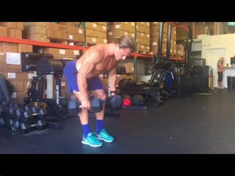 Dual Db Bent Over Row With Theraband Around Knees Youtube