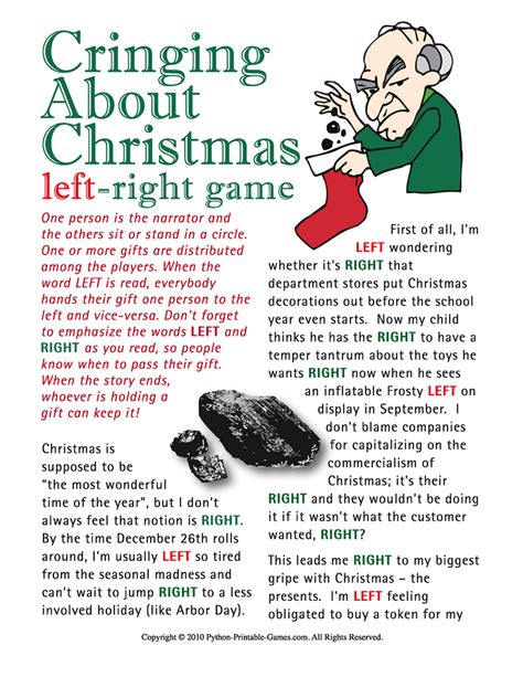 Holiday T Exchange Games Printable Games More