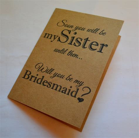 Soon You Will Be My Sister Bridesmaid Card Bridesmaid Proposal