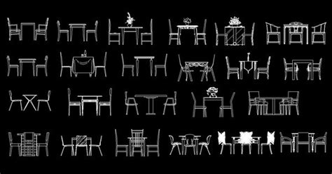 Cad Blocks Tables And Chairs In Elevation View