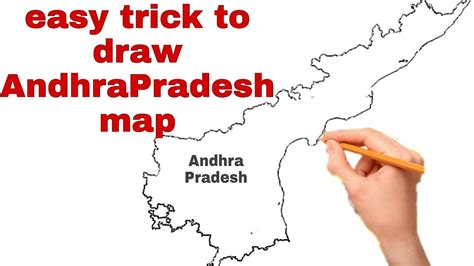 How To Draw Andra Pradesh Map Making Step By Step Drawing Of Andra Pradesh Map Sketch Andhra