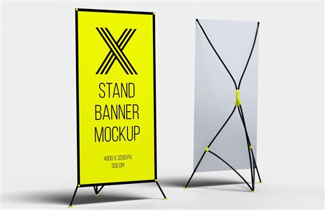 X Stand Banner Mockup — Medialoot