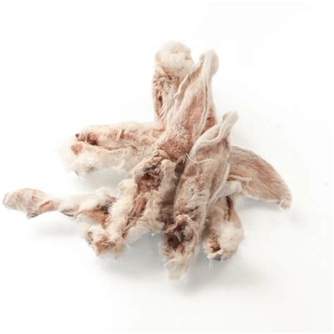 Natural Air Dried Dog Chews Rabbit Ear With Fur Natural Dog Treat