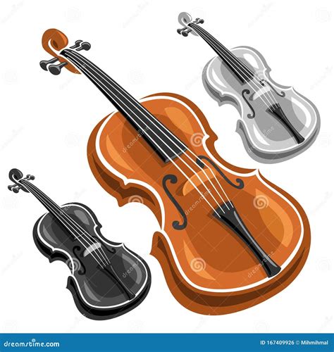 Vector Set Of Violins Stock Vector Illustration Of Chord 167409926