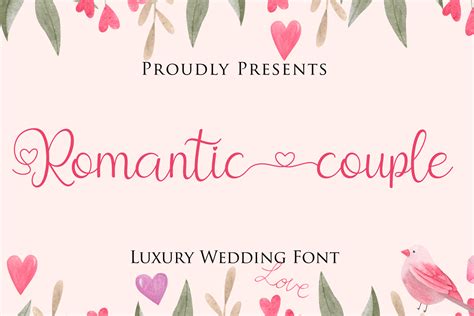 Romantic Couple Fuente Por Letterbeary · Creative Fabrica