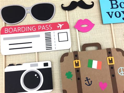 Bon Voyage Party Photo Booth Props Bridal Shower And Etsy