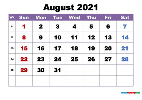 Final day for doctoral committee/candidacy forms to be submitted to the college graduate studies : August 2021 Printable Calendar with Holidays Word, PDF ...