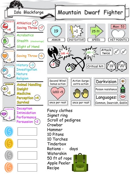 I Made A Dyslexia Friendly Character Sheet For One Of My Players Oc