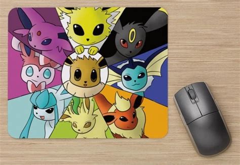 Pokemon Inspired Mousepad Mouse Pad Mat Eevee By Greatsdesign