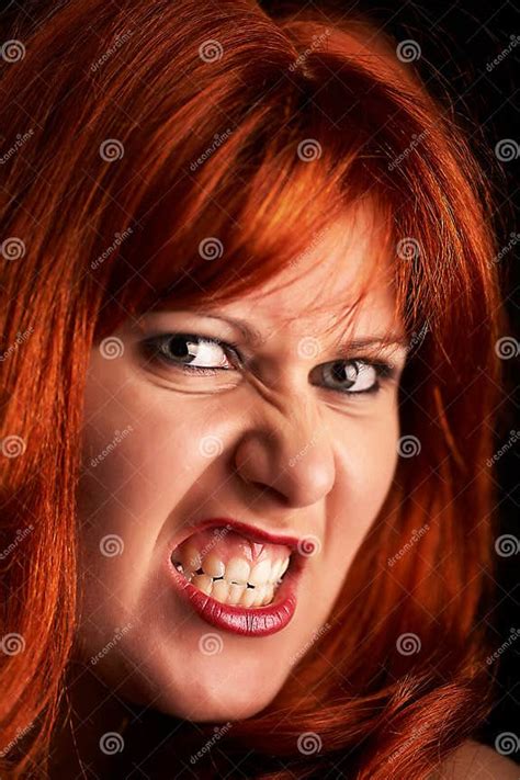 Evil Red Head Woman Stock Image Image Of Mouth Young 24494821
