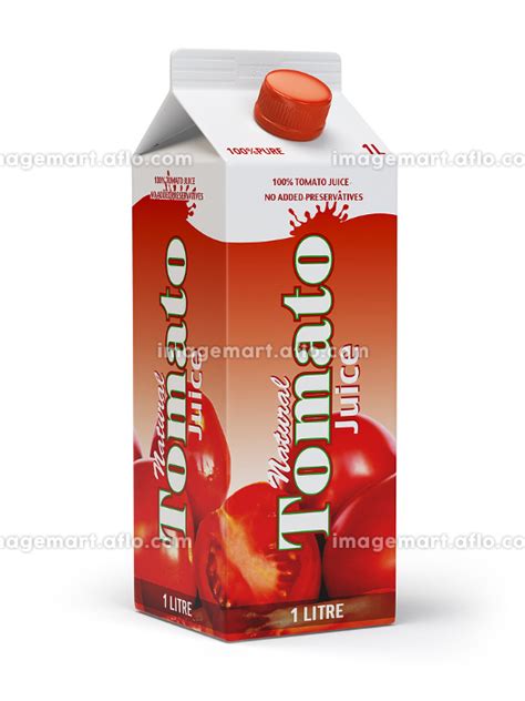 Tomato Juice Carton Cardboard Box Pack Isolated On White Backgroのイラスト素材
