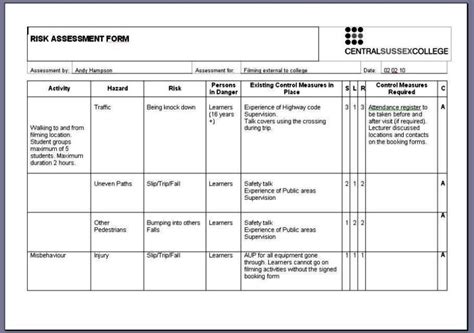 Fillable 7 Sample Coshh Assessment Forms Edit Print Download Form Images