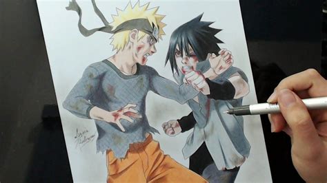 Speed Drawing Naruto X Sasuke Final Battle