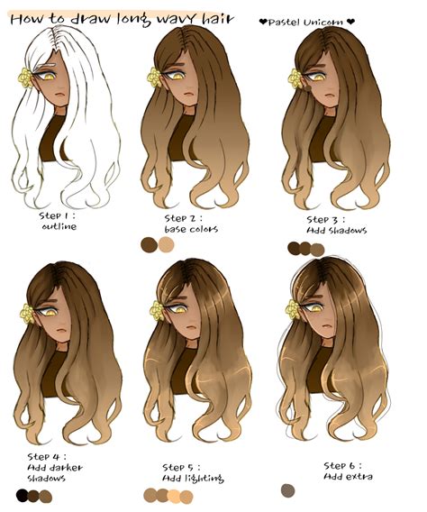 How To Draw Wavy Hair Pastel Unicorn Illustrations Art Street