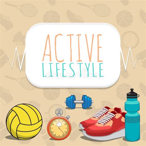 Active Healthy Lifestyle Background Stock Vector Illustration Of