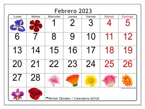 Calendario Febrero De 2023 Para Imprimir “54ld” Michel Zbinden Pr