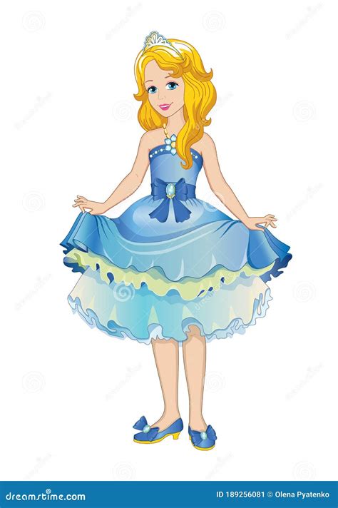 Beautiful Fairytale Elf Princess Isolated Image Cartoon Illustration