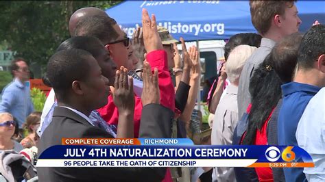 Immigrants Take Citizenship Oath On Fourth Of July In Richmond