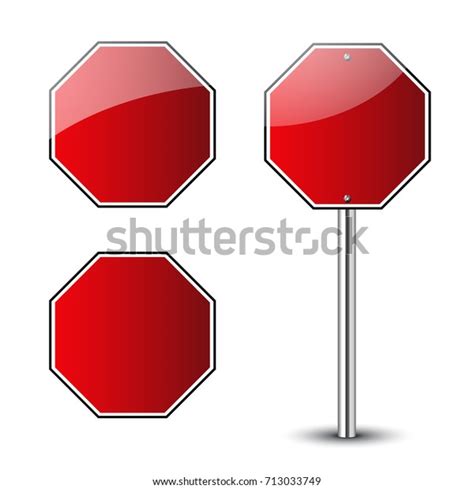 stop traffic road signs blank set stock vector royalty free 713033749