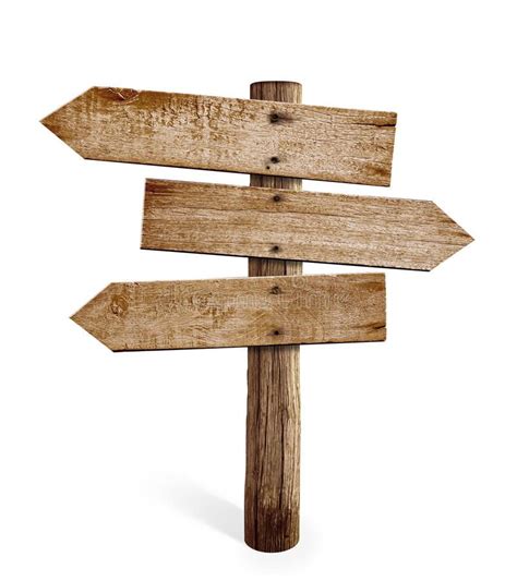 Wooden Arrow Sign Post Or Road Signpost Isolated Stock Image Image Of