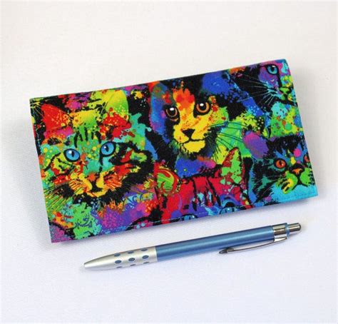 Psychedelic Cats Checkbook Cover For Duplicate Checks With Pen Etsy