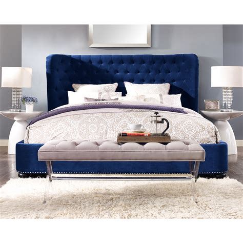 Channel Your Inner Royalty With This Blue Velvet Bed Elegance And