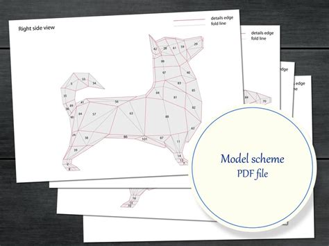 Paper Model Pdf Template Dog Corgi Papercraft 3d Paper Etsy