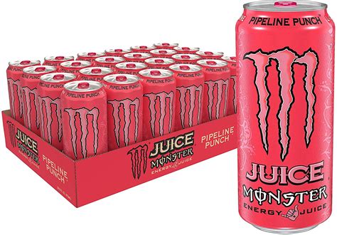 24 Cans Juice Monster Pipeline Punch Juice Energy 16 Fl Oz