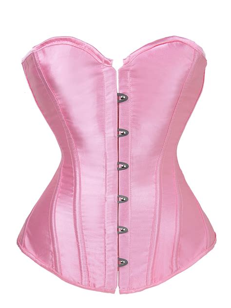 women s retro satin lace up ribbon body shaper overbust corset lingerie for women waist training