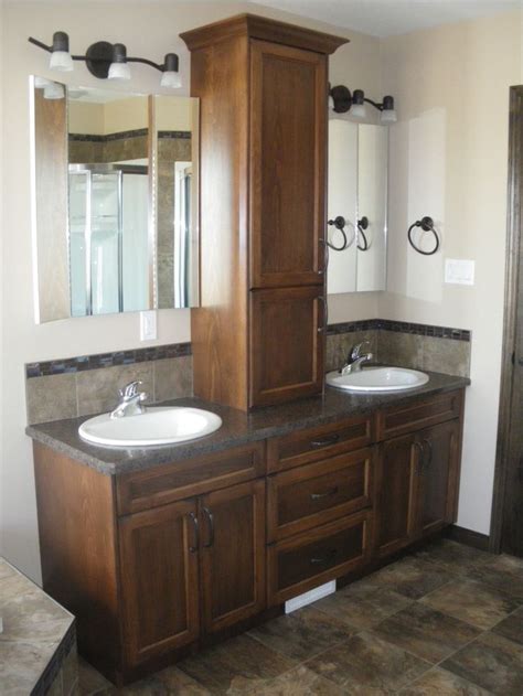 A dark brown double vanity completes this contemporary bathroom balancing out the light neutral color pallet used throughout the space. 30+Small Double Sink Vanity for Your Home | Double sink ...