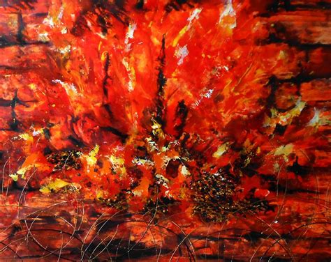 Abstract Fire Painting Orange Abstract Flame Painting Of Fire Etsy