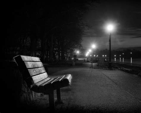 Park Bench At Night 8x10 Black And White Photography Etsy White