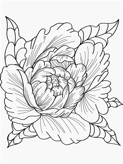 Peony Stencil Sticker By Bunni42 Redbubble