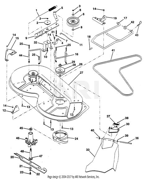 Poulan Pp1036s Tractor Parts Diagram For Mower Deck
