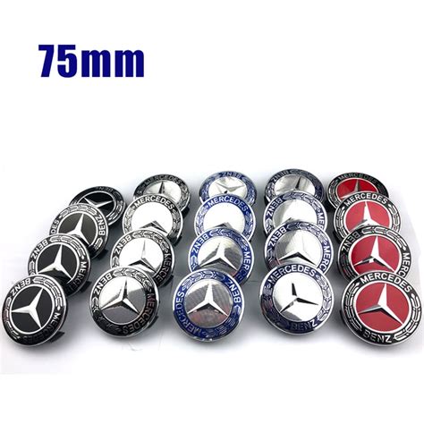 75mm Wheel Hub Caps For Mercedes Benz Amg Emblem W203 W204 W205 W209