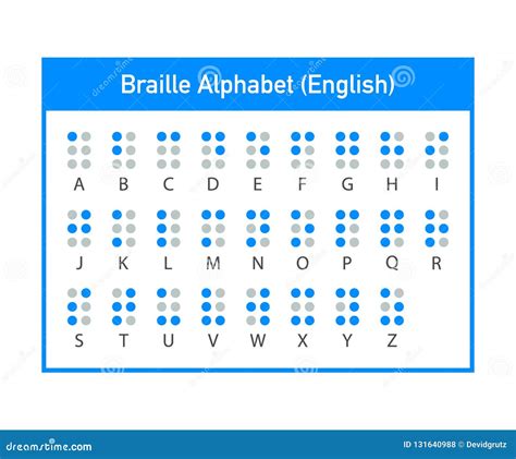 Braille English Alphabet Letters Writing Signs System For Blind Or