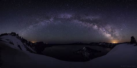 Milky Way Shines Over Crater Lake In Stunning Panorama Photo Space