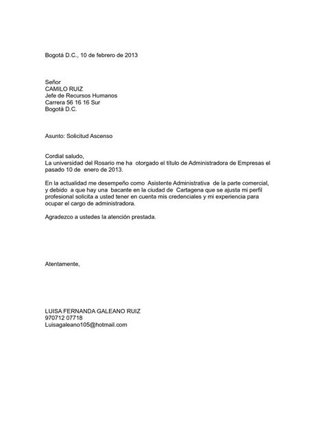 Carta Para Solicitar Ascenso De Puesto Kulturaupice