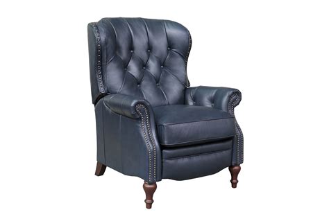 Barcalounger Kendall Recliner Chair Shoreham Blueall Leather 7 4733