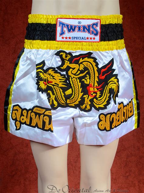 Originele Twins Wedstrijd Short Muay Thai Golden Dragon De Oriental