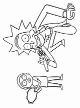 Morty Rick Coloring Fun Kids Personal Create Ricky sketch template