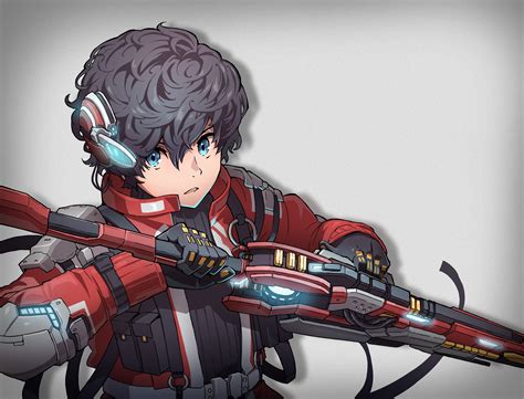 Download 3000x2288 Anime Boy Futuristic Sword Curly Hair