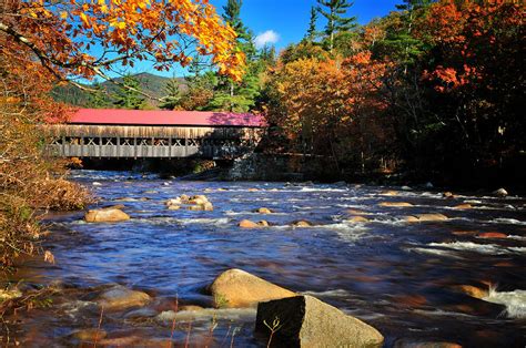 Albany Covered Bridge New Hampshire Autumn By Thomas Schoeller