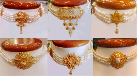 Gold Pearl Choker Necklaces Latest Pearls Choker Necklace Designs