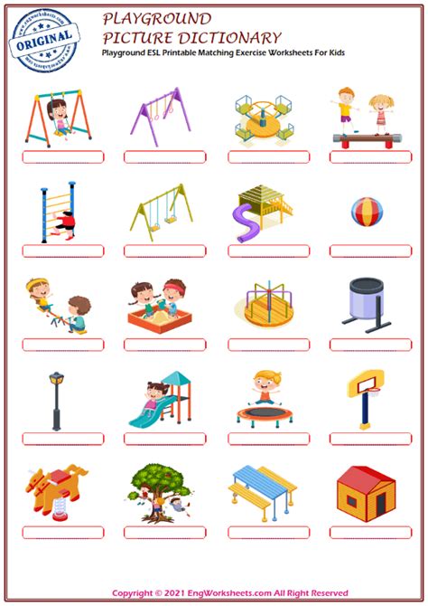 Playground Worksheets For Kids Worksheets For Kindergarten