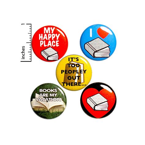 Reading Buttons Or Fridge Magnets 5 Pack Of Backpack Pins Cute Lapel Pins Pinbacks