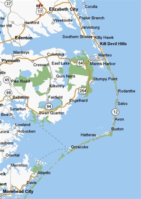 North Carolina Outer Banks Map World Map